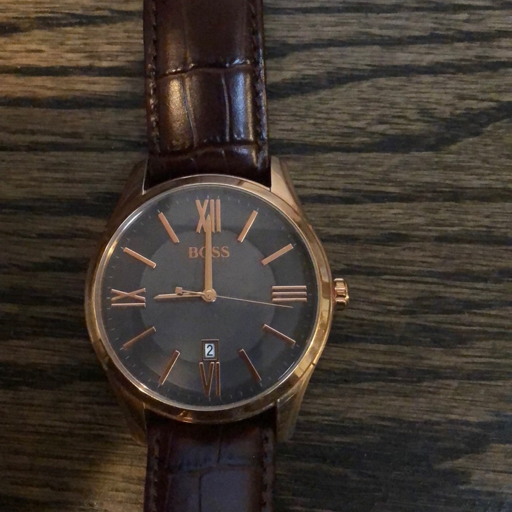 Boss croco strap brown and gold